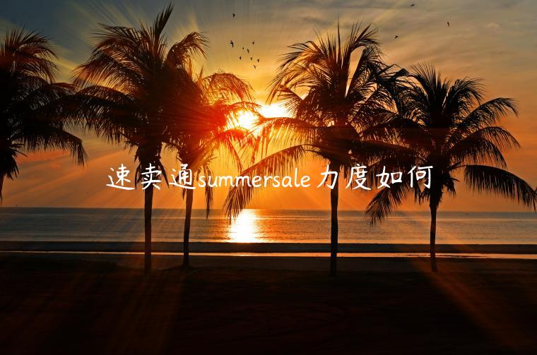 速賣通summersale力度如何